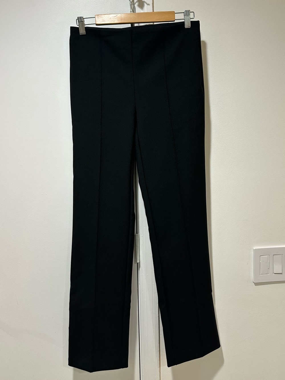 Rachel Zoe Black Pintuck Straight Leg Dress Pants Trousers Size S